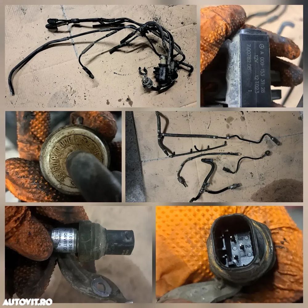 Suport accesorii galerie evacuare rezervor vacuum rola intinzatoare furtun turbina tubulatura intercooler conducta egr joja ulei instalatie electrica motor m ercedes w204 w212 om651 180cdi 220cdi 250cdi - 8