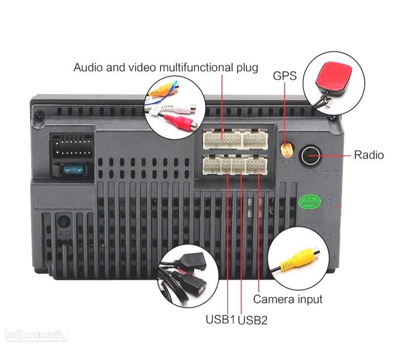 AUTO RADIO 2DIN 9" TÁCTIL ANDROID 13 GPS BLUETOOTH USB SD - 3