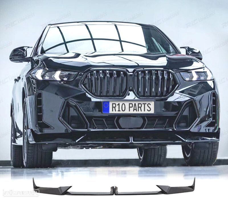 SPOILER LIP DIANTEIRO BMW X6 G06 LCI 23- LOOK M PRETO BRILHANTE - 1