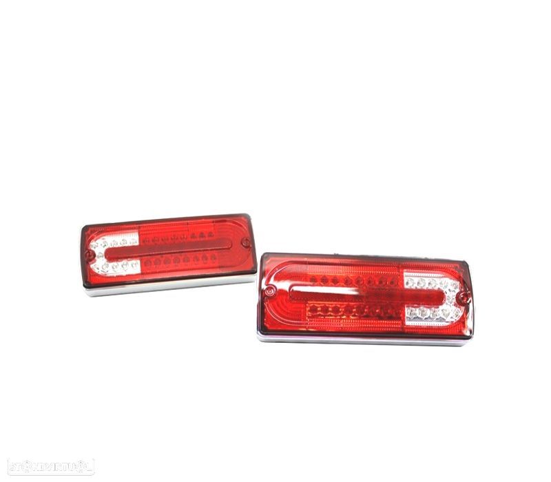 FAROLINS TRASEIROS MERCEDES CLASE G W463 89-13 FULL LED VERMELHO LOOK AMG G55 - 1