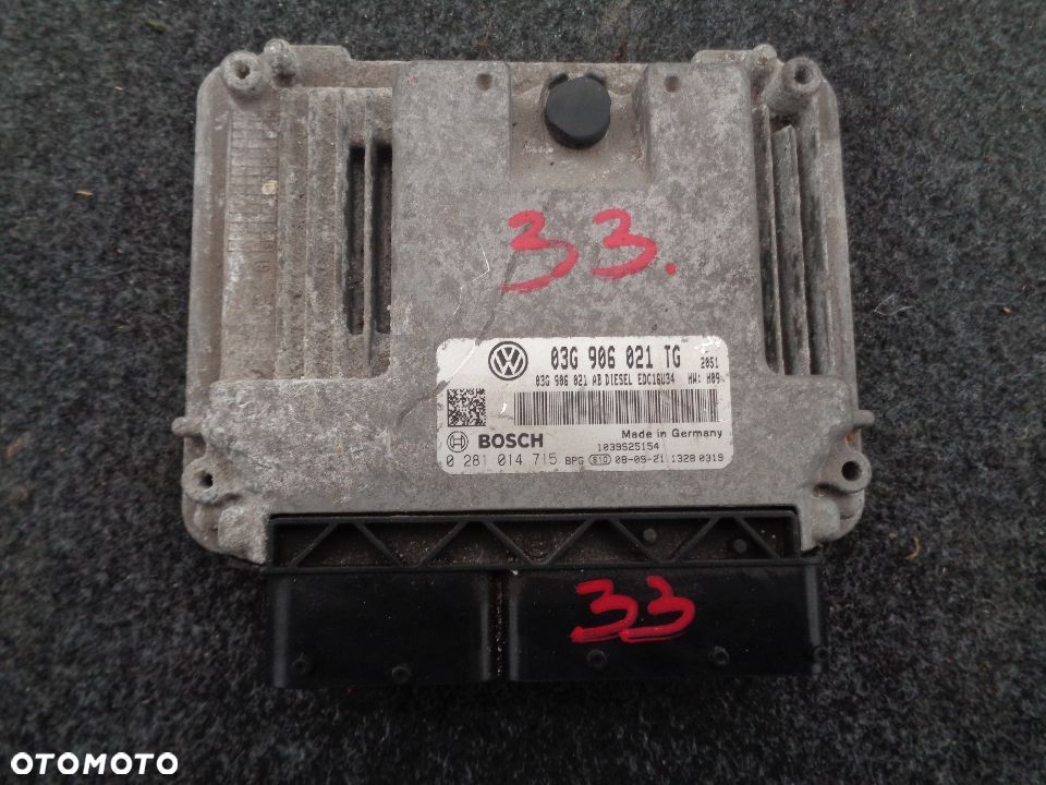 SKODA OCTAVIA II 1.9 TDI KOMPUTER STEROWNIK SILNIKA 03G906021TG