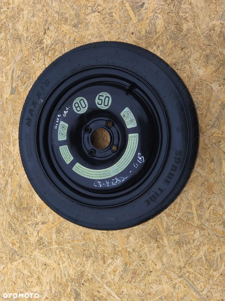 KOŁO DOJAZDOWE ZAPASOWE PEUGEOT 207 208 CITREON C3 15 CALI 4X108 - 2