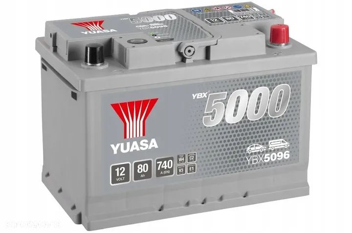 Akumulator Yuasa YBX5096 80Ah 740A P+ 12V - 1