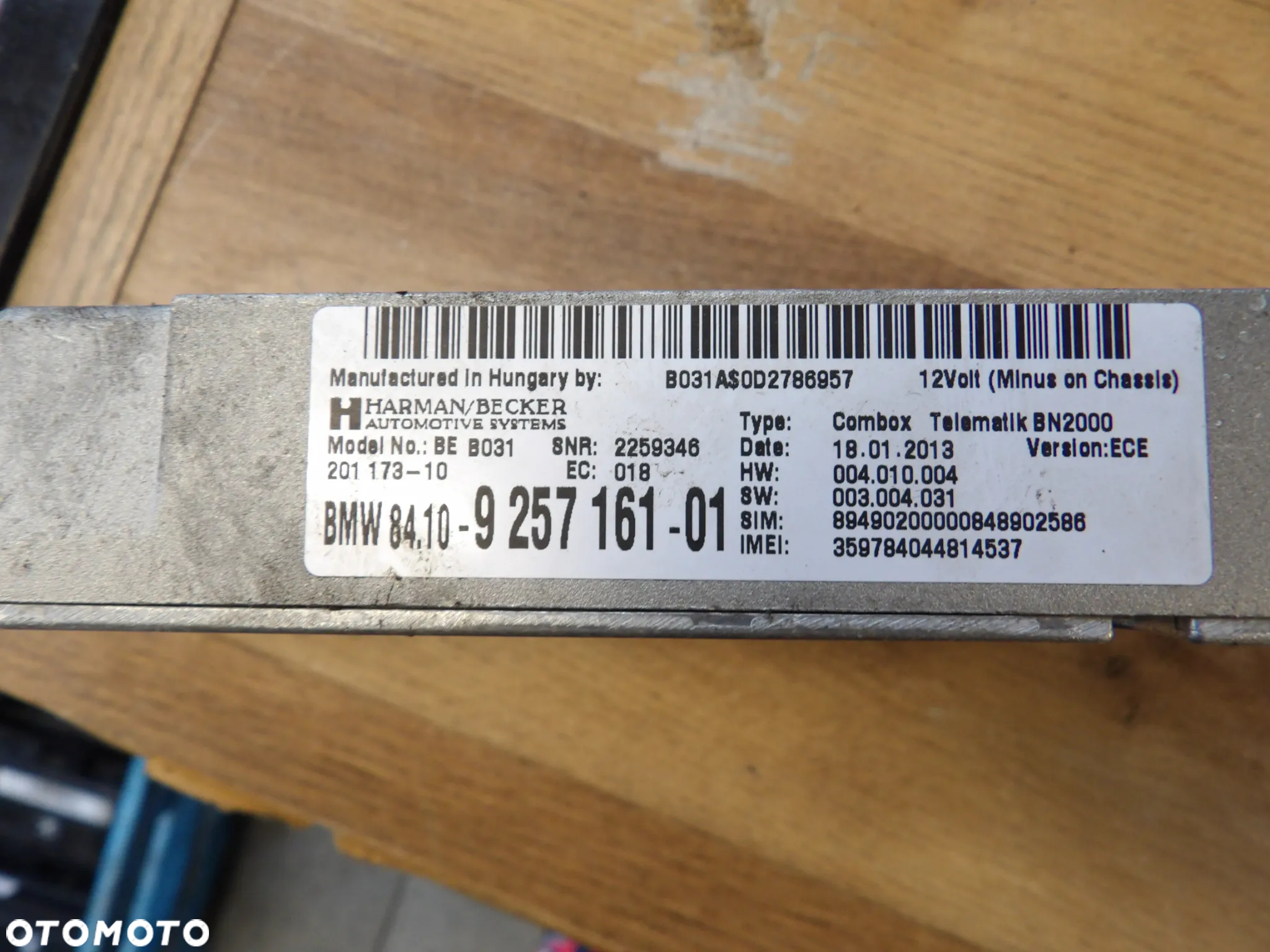 BMW - E87,E90,E70 -  MODUŁ , STEROWNIK COMBOX - BLUETOOTH TELEMATIC - 9257161 - 2