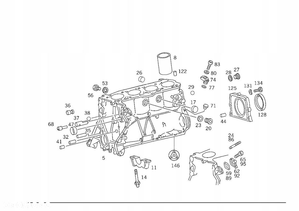 SIMERING UCZELNIACZ POKRYWY WAŁU KORBOWEGO MERCEDES M102 A0089972647 ASO - 4