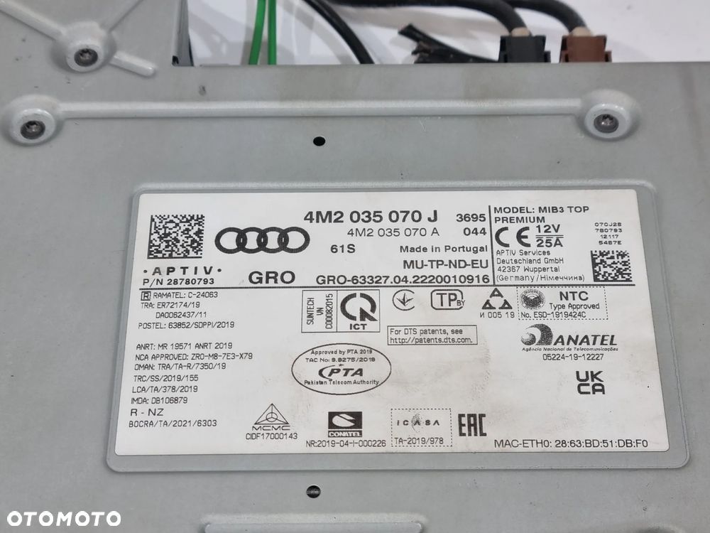 AUDI A6 C8 A7 Q7 Q8 RADIO CZYTNIK NAWIGACJA GPS 4M2035070J - 5