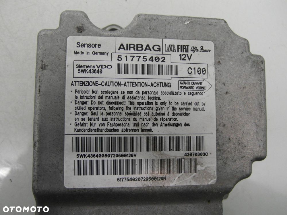 MODUŁ AIRBAG FIAT BRAVO II 51775402 5WK43640 - 4
