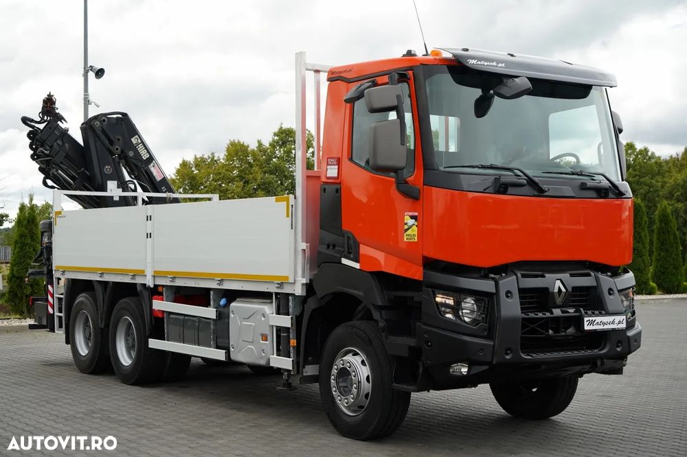 Renault K 380 / 6X4 / LIVRARE 6,2 M / + HIAB 166 ES-4 / CAPACITATE MAXIMĂ DE RIDICARE 6.500 KG / ATINGEREA 12,3 M / ROTATOARE / RADIOCOMANDĂ / IMPORTAT - 11
