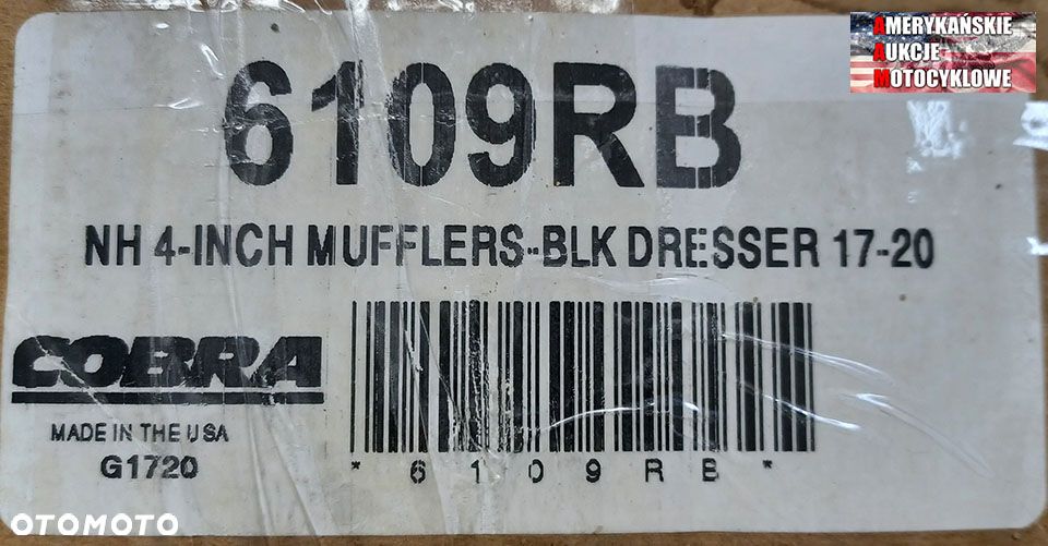 Tłumiki Cobra, nowe, czarne H-D Touring 6109RB - 8