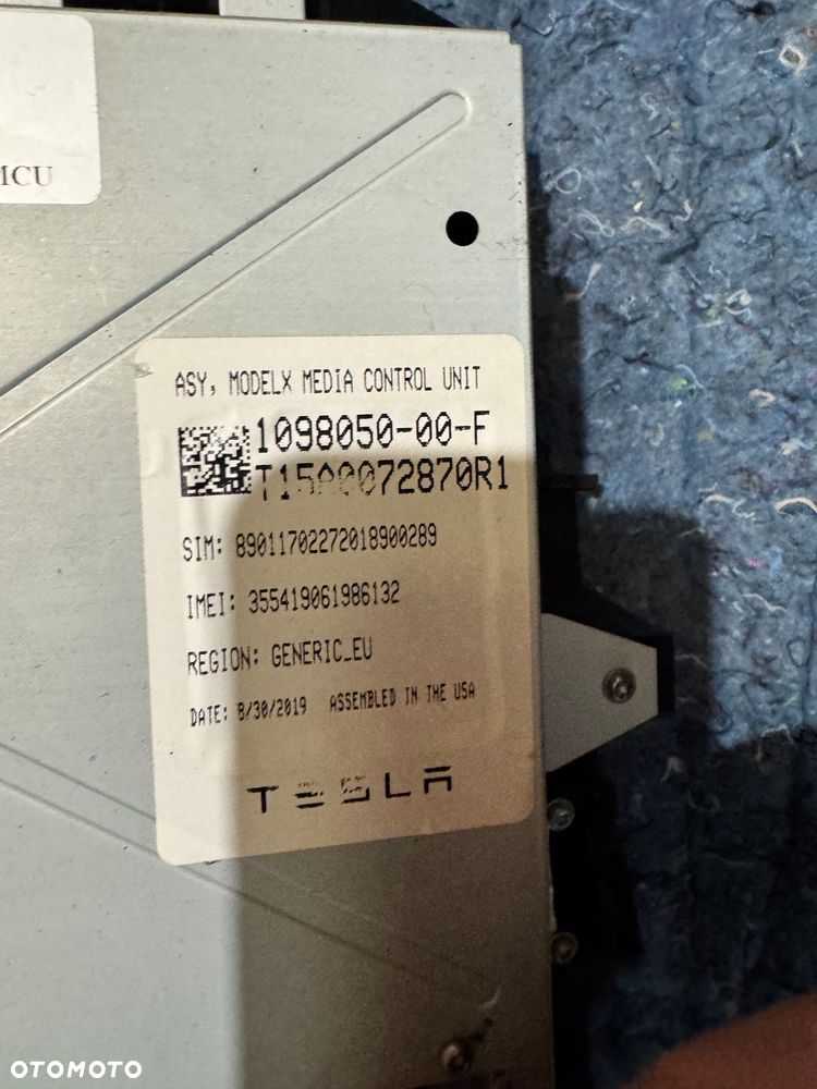 TESLA S X 13-16 EKRAN TABLET MONITOR MCU1 MCU 1 AKT. CERTYFIKATY - 7