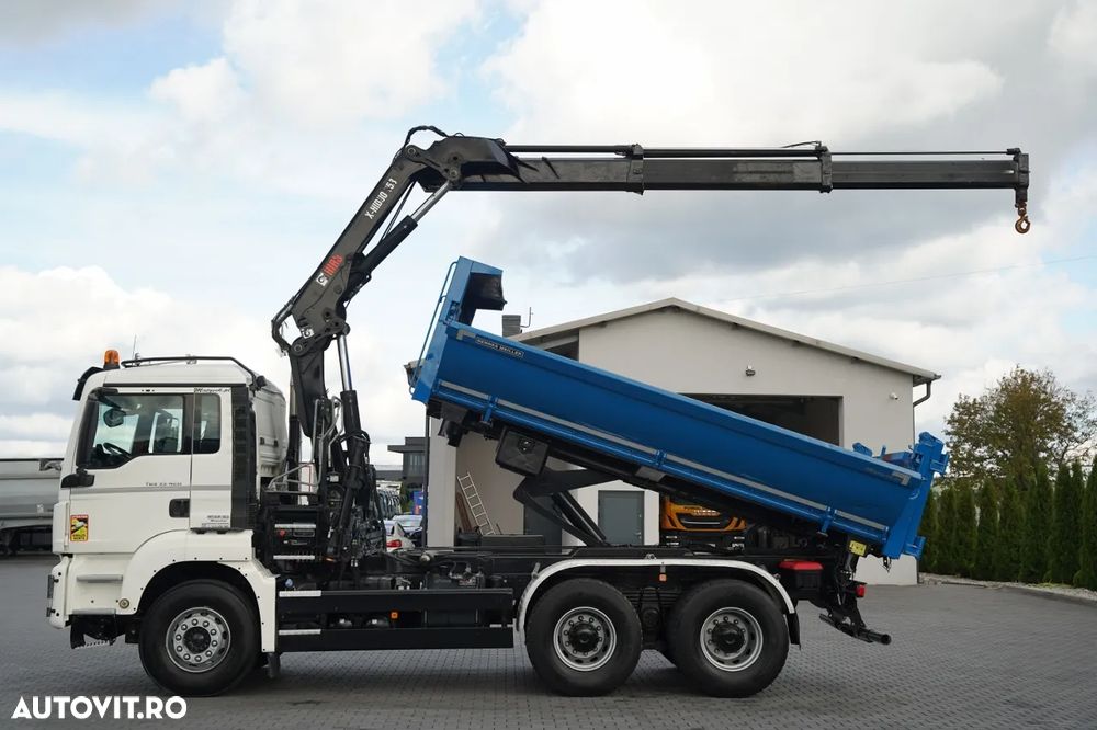MAN TGS 33.420 / 6x4 / BASCULĂ 3 LATE / 2x HIDRODECKER + HIAB 158 E-2 HDS / MAX 5.900 / AUTOMAT / EURO 6 - 5