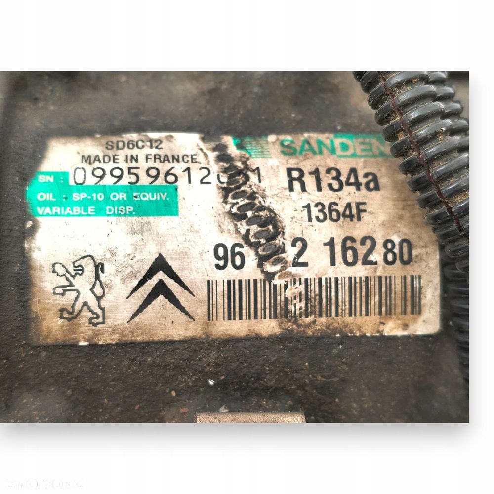 SPRĘŻARKA KLIMATIZACJI Peugeot Partner 308 1.6 HDi 9671216280 SANDEN 1364F - 8