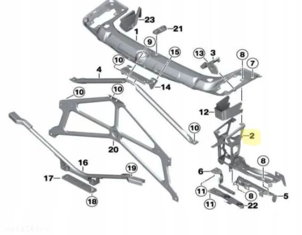 WZMOCNIENIE PAS PRZEDNI OKULAR MOCOWANIE BMW F20 F21 F22 F23 F30 F31 F32 - 6