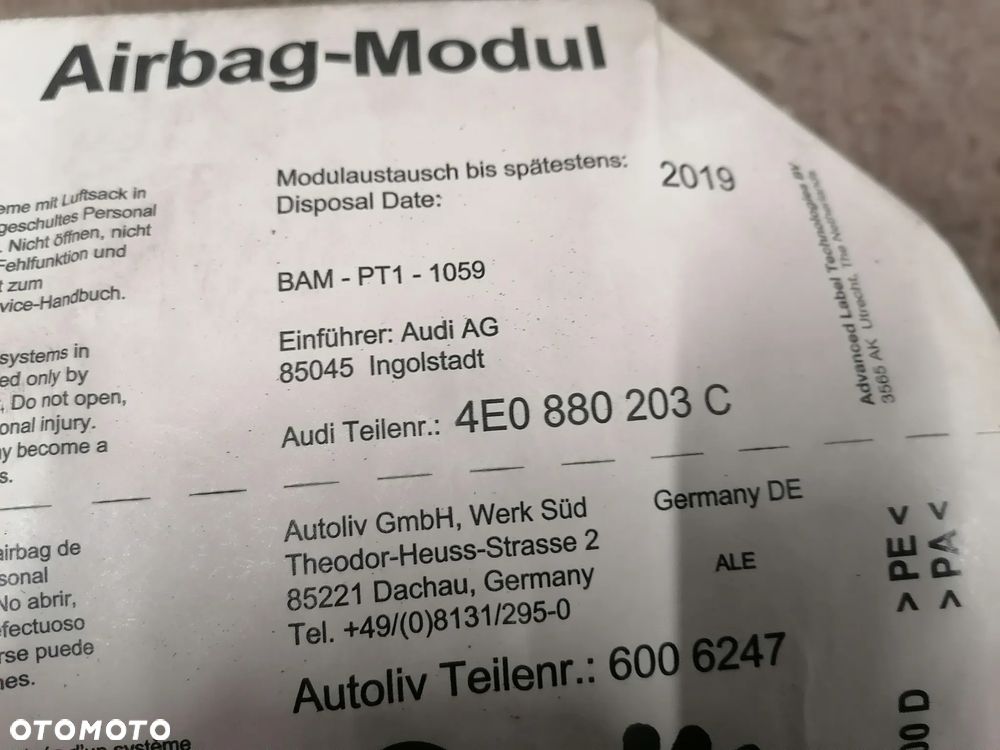 Deska Rozdzielcza Konsola Czarna Pulpit Poduszka Audi A8 D3 Europa - 22