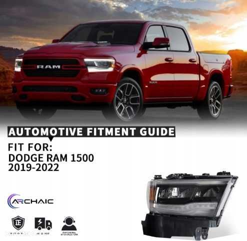 Dodge RAM 1500 Lampa LED Komplet Lewa Prawa Czarne 2019, 2022, 2024 - 5