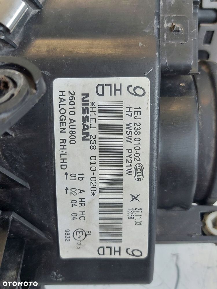 NISSAN PRIMERA P12 01- LAMPA PRAWA PRZÓD HELLA EUR - 10