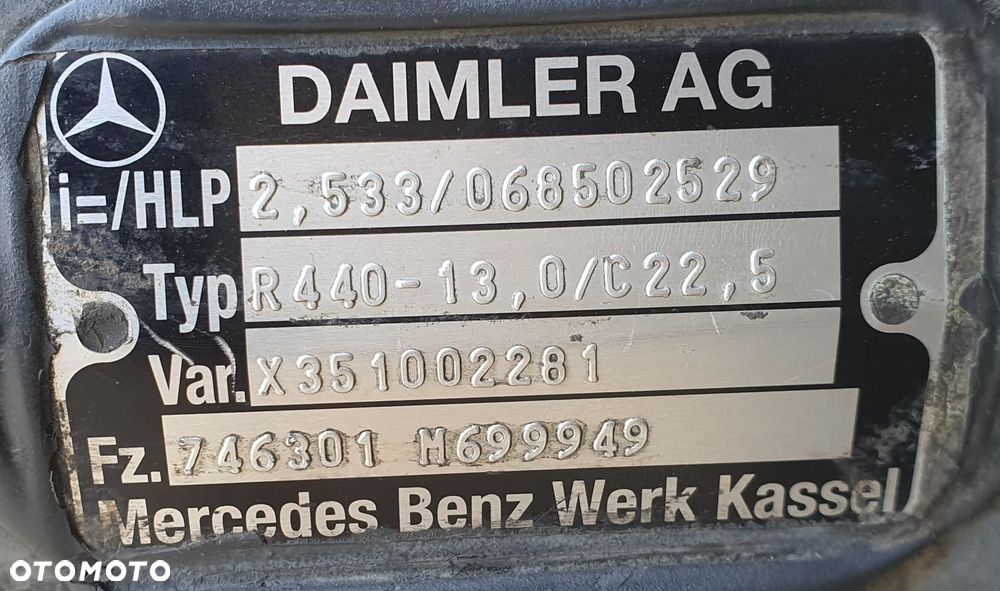 BELKA OŚ MOST DYFER ZACISKI TYŁ MERCEDES ACTROS MP4 R440-13 2.533 - 10