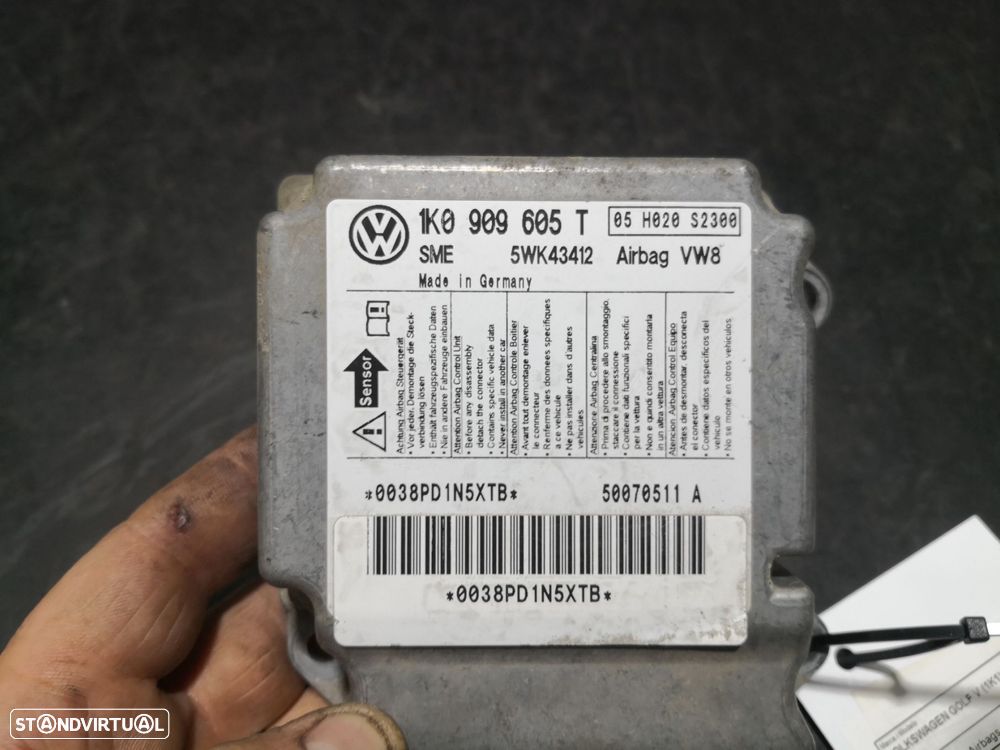 Centralina De Airbags Volkswagen Golf V (1K1) - 3