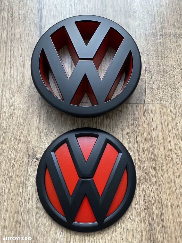 Emblema Embleme Semn Logo Negru Grila Bara Fata Haion Spate Vw Golf 5 - 4
