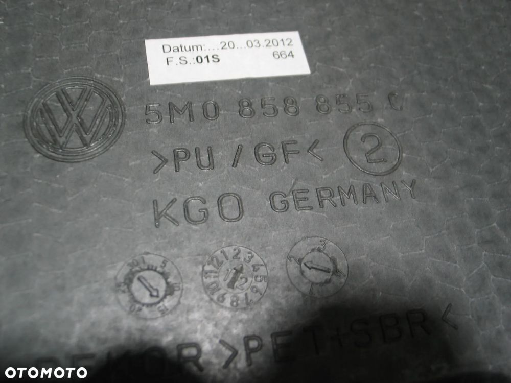 polka dolna wykladzina dywan podloga bagaznika vw golf + plus 5M0858855C - 9