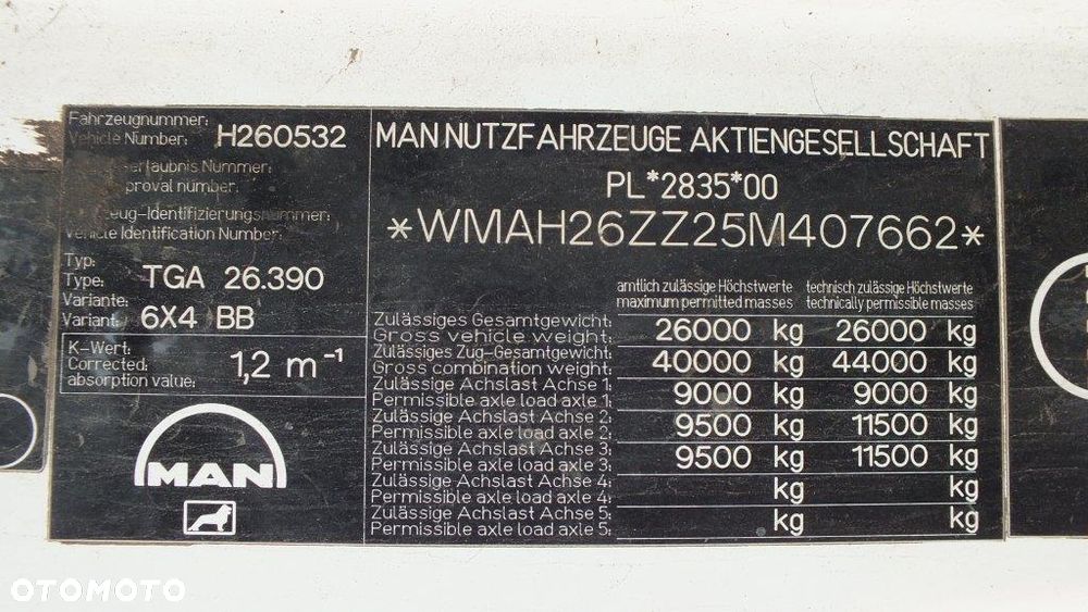 MAN 26.390 D20 TGA E3 26.0t - 11