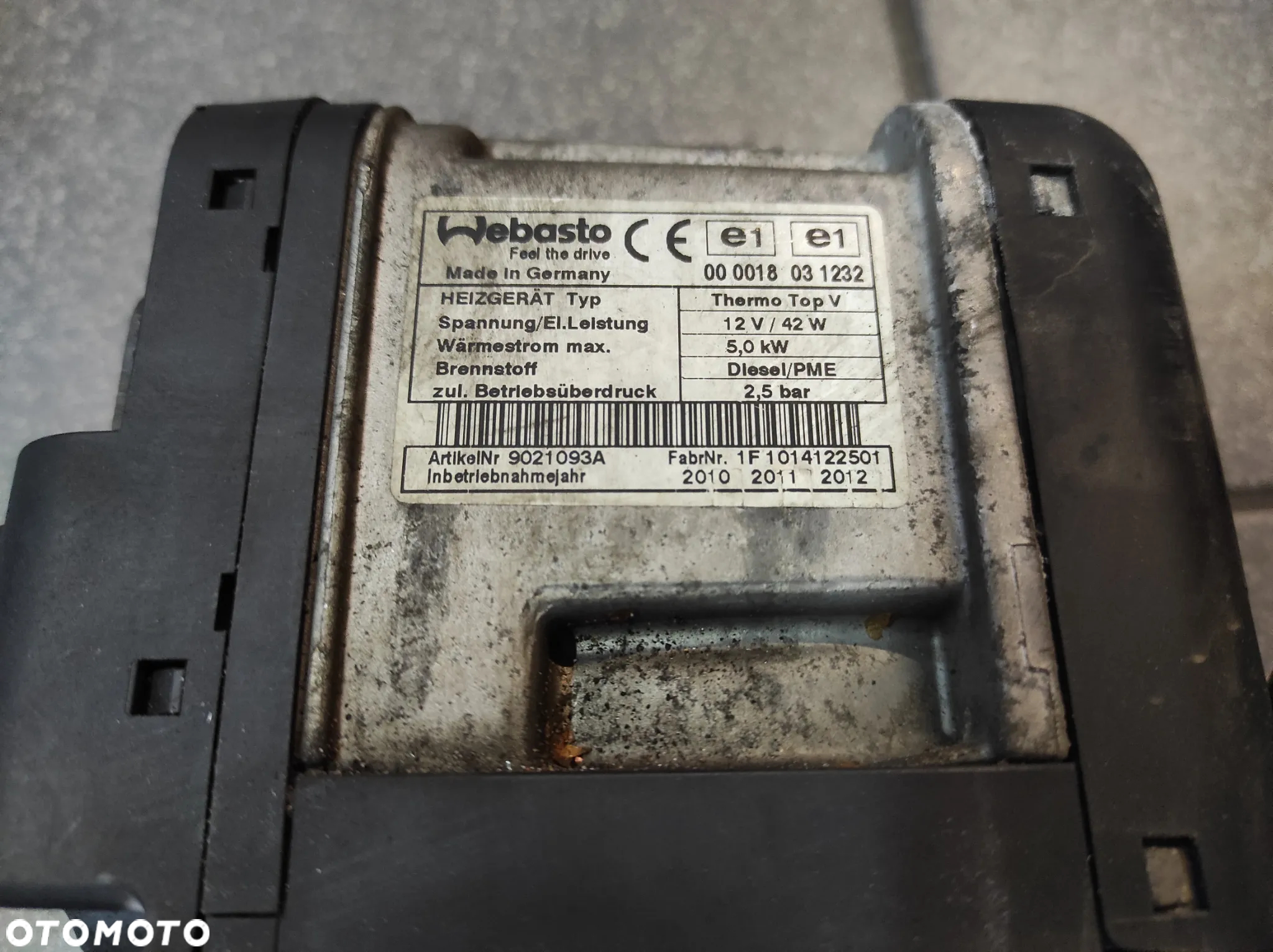 WEBASTO OGRZEWANIE POSTOJOWE PIEC ZUHEIZER DIESEL 1K0815071AD VW AUDI SEAT SKODA WYSYŁKA !!!! - 5