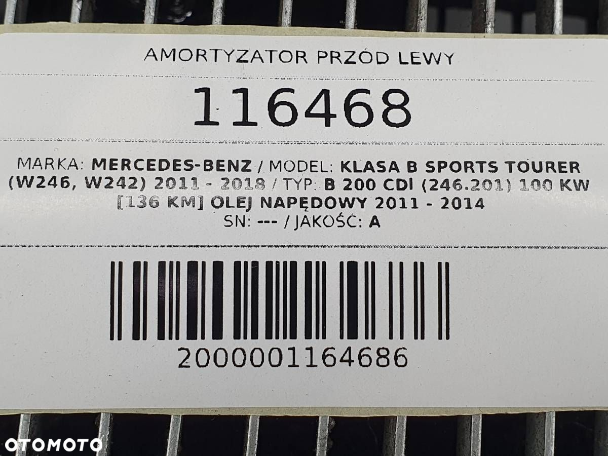 AMORTYZATOR PRZÓD LEWY MCPHERSON MERCEDES W246 B200 1.8 CDI A2463208913 - 9