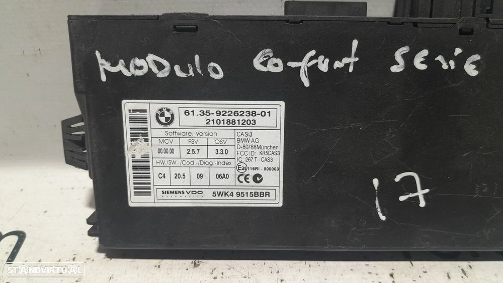 .Módulo Confort CAS 3 Original BMW Serie 1 E81 E87 E88 E82 9226238 - 2