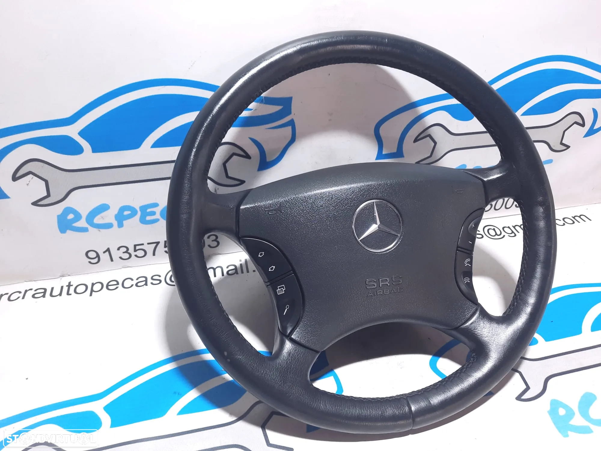 VOLANTE GUIADOR COMPLETO MERCEDES BENZ CLASS S W220 A2204600503 2204600503 CL W215 PELE AIRBAG COMANDOS MULTIFUNÇÕES CONTROLO - 3