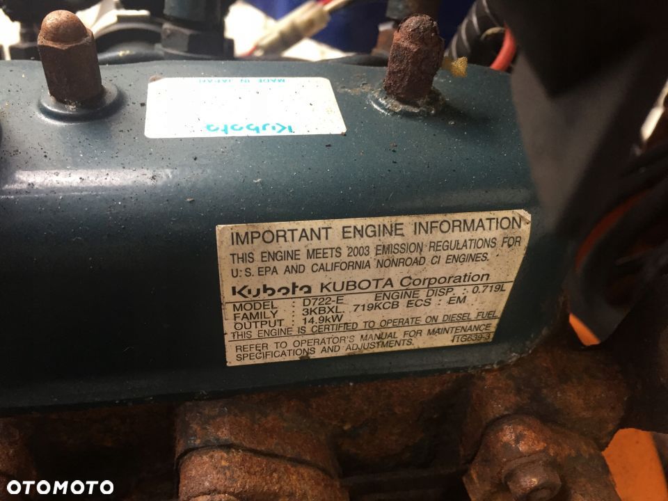 KUBOTA D722-E , D722 silnik bdb stan 14,9KW - 1