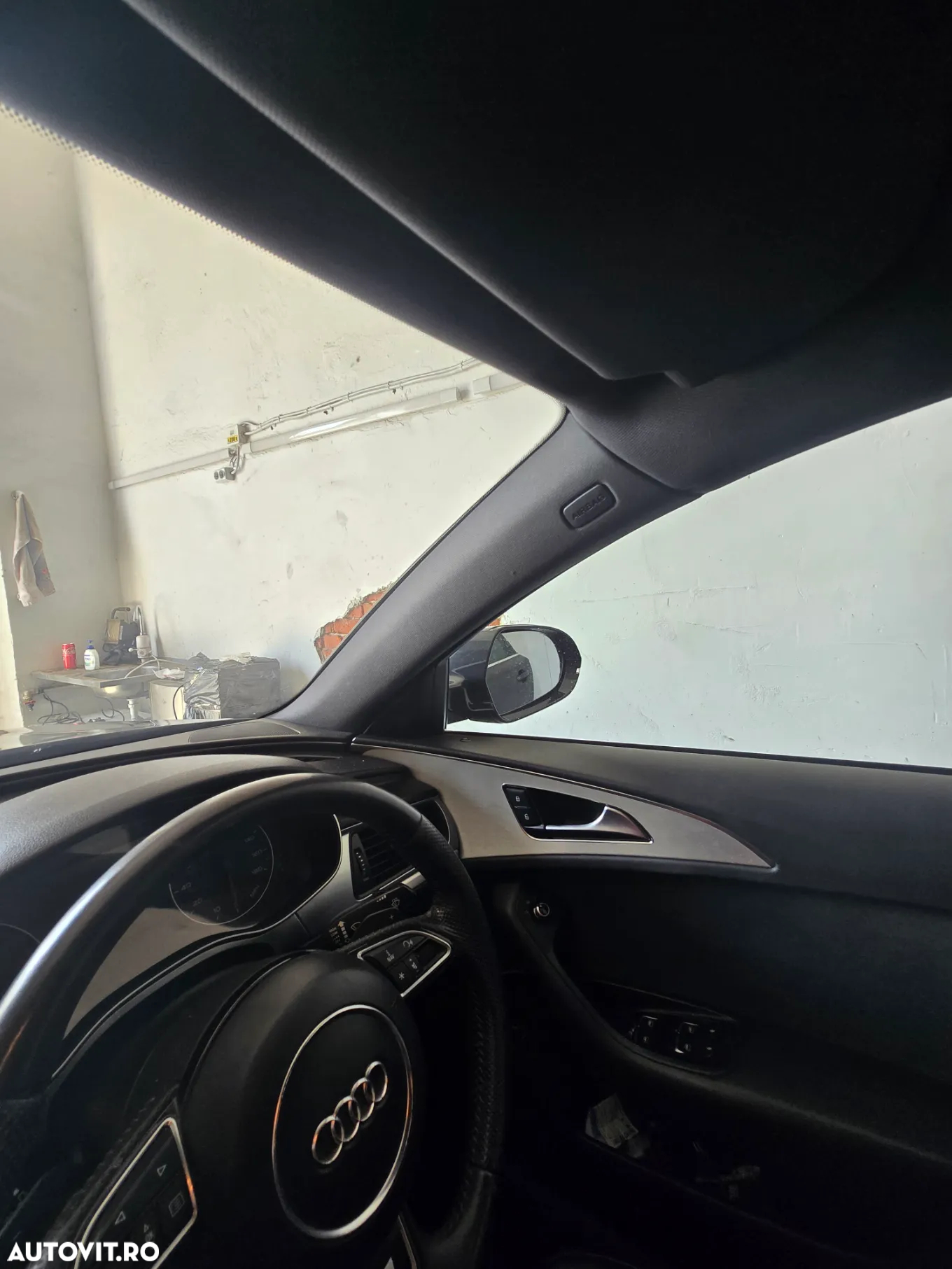 Plafon S Line Negru Complet Audi A6 C7 4G Berlina Fara Trapa Cu Stalpi Parasolare Plafoniera Manere - 4