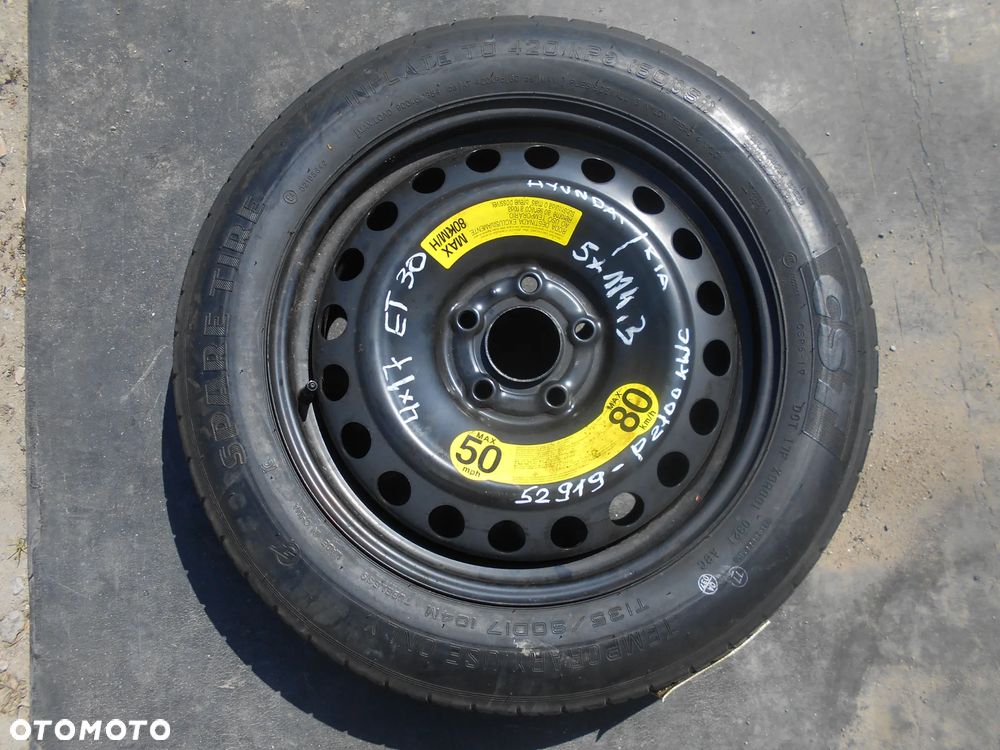 KOŁO DOJAZDOWE ZAPASOWE HYUNDAI KIA  17'' 4X17 ET30 5X114.3  52919-P2100 KWC - 1