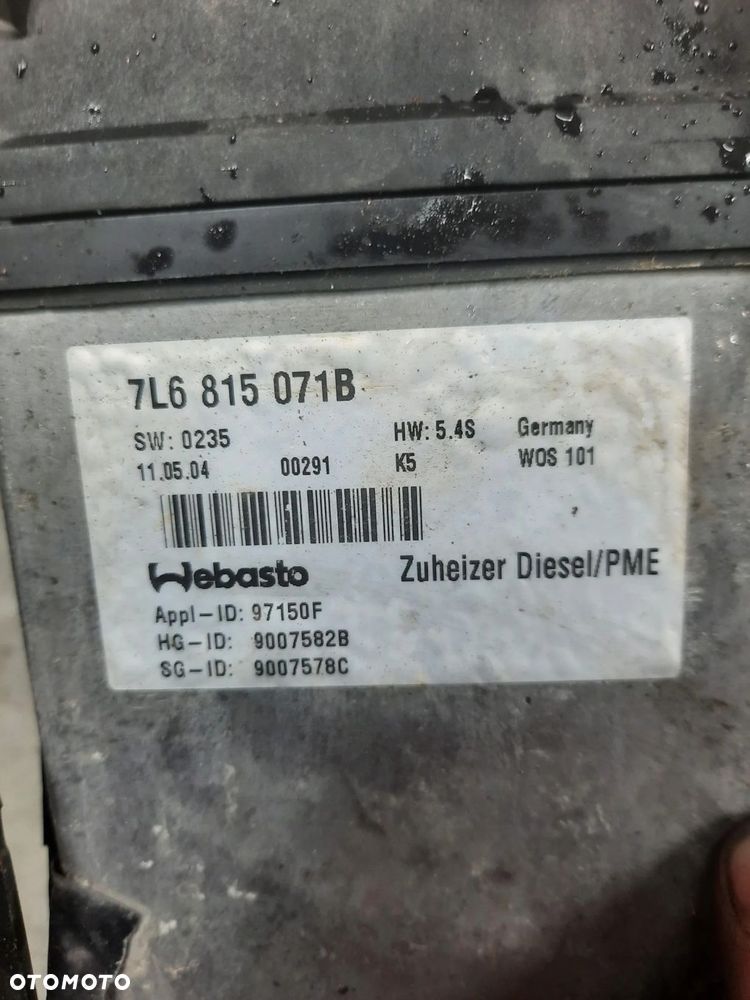WEBASTO OGRZEWANIE 7L6815071B VW TOUAREG 1 DIESEL - 8