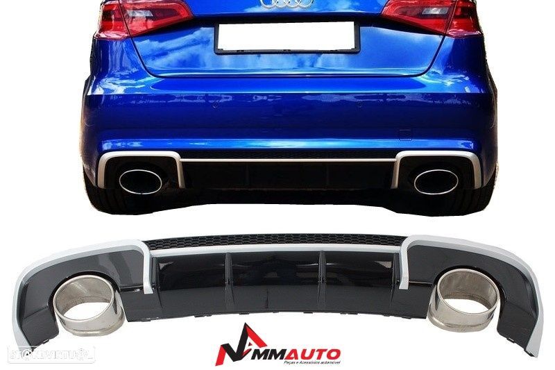 Difusor Traseiro AUDI A3 8V Hatchback Sportback (2012-2015) RS3 - 1