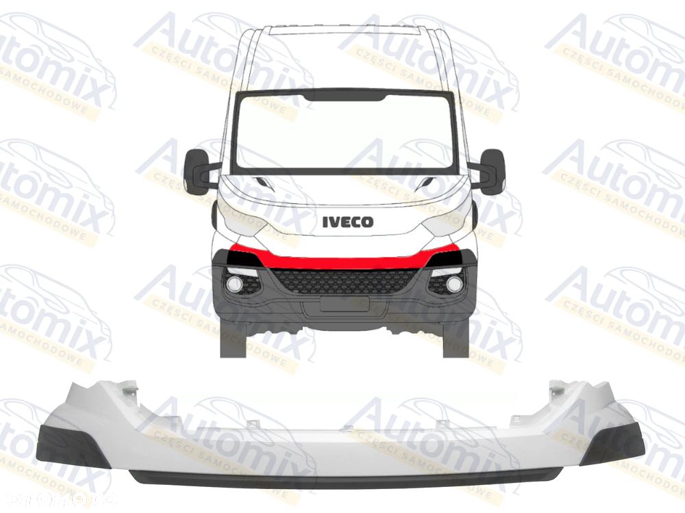 Atrapa / Listwa atrapy nad zderzak Iveco Daily 14 - 19 biała - 2