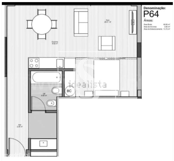 Apartamento T1 Venda em São Mamede de Infesta e Senhora da Hora,Matosi - Grande imagem: 2/2