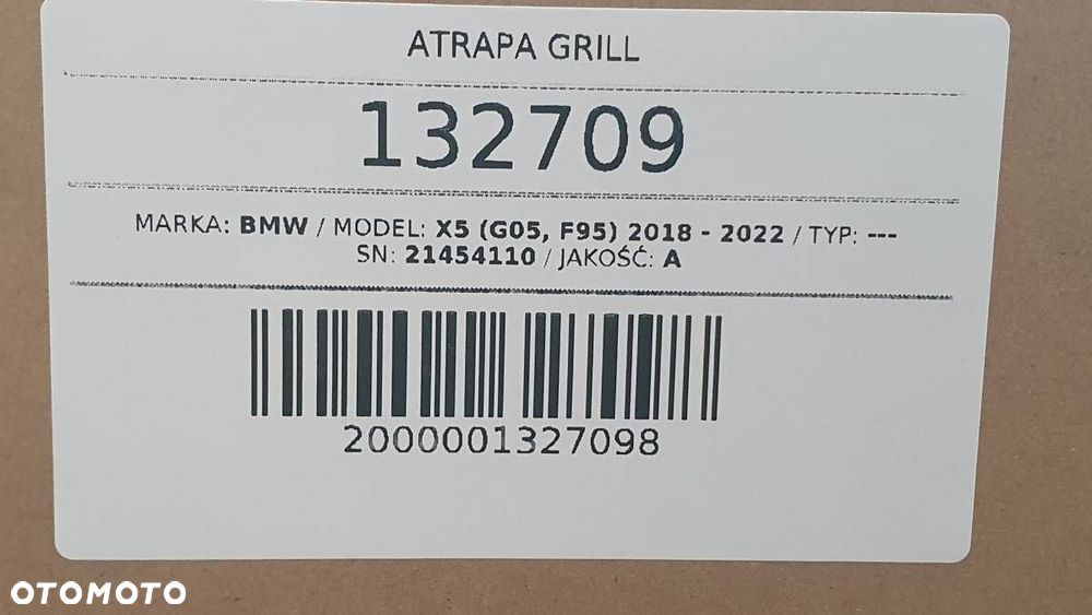 ATRAPA GRILL NERKI BMW X5 G05 LCI 21454110 ORYGINAŁ JAK NOWY - 10