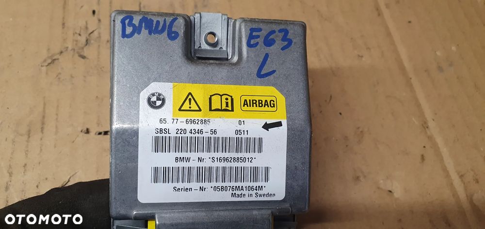 Moduł Sensor Airbag Poduszek BMW 6 E63 6962885 - 5