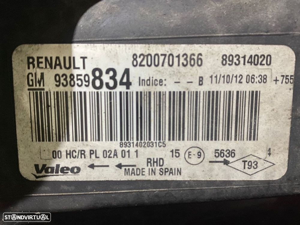 Farol Dto OPEL VIVARO A REF. 8200701366 93859834 - 4