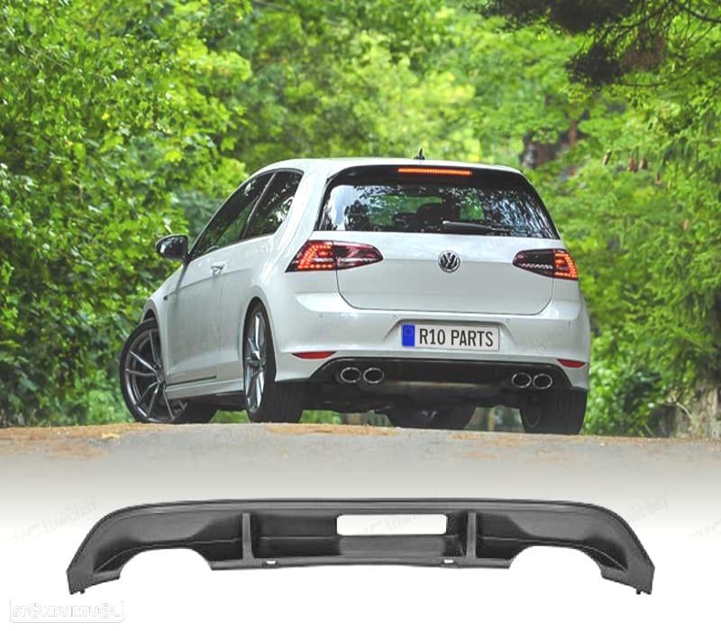 DIFUSOR TRASEIRO VOLKSWAGEN VW GOLF 7 12-17 LOOK R20 DUPLA SAÍDA - 1
