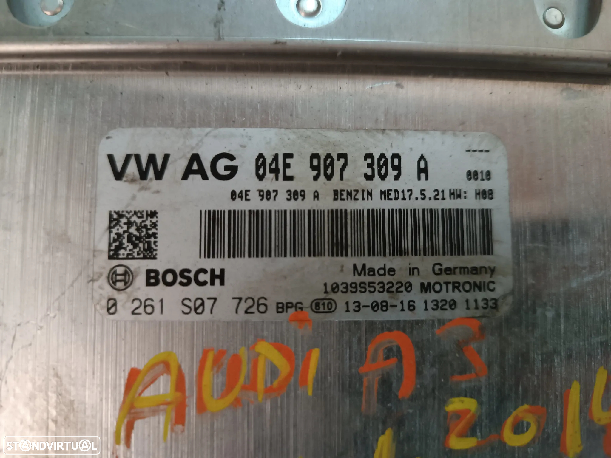 CENTRALINA DO MOTOR AUDI A3 / VOLKSWAGEN GOLF VII 1.4TSI 04E907309A 0261S07726 - 2