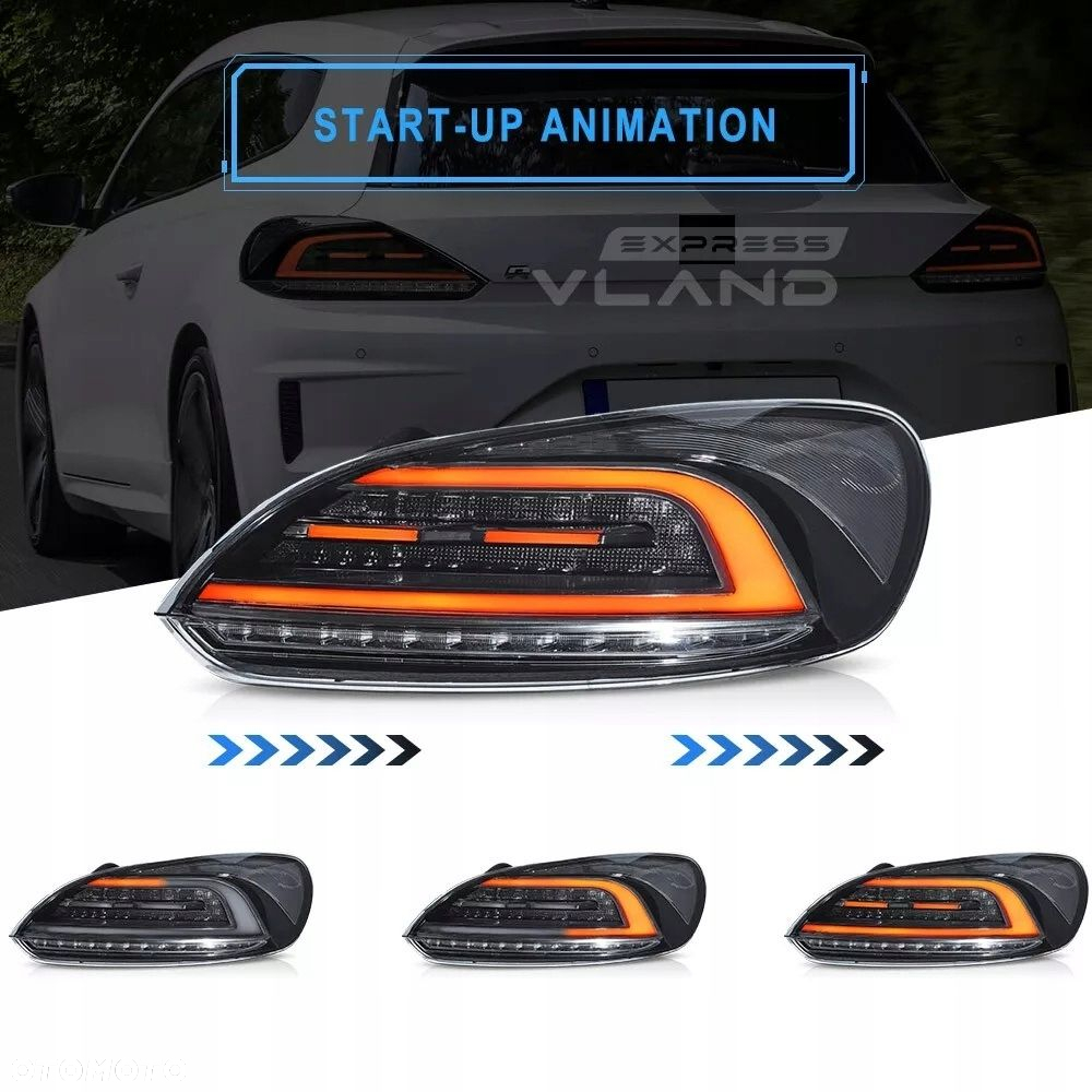 Lampy tyl ne kpl Vland Full Led Neon Diody Tuning VW Scirocco 1k8 2008-2014 - 4