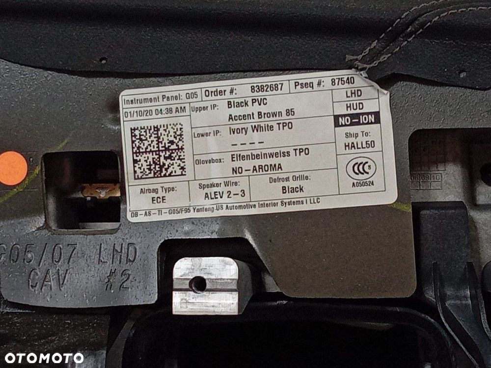 BMW X5 G05 DESKA KONSOLA PODUSZKI PASY HUD EU - 2