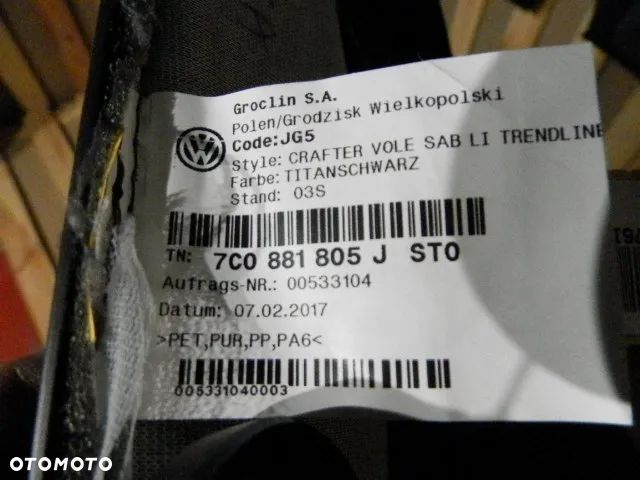 FOTEL FOTELE SIEDZISKO KANAPA KIEROWCY Z PODNÓŻKIEM LUB BEZ OPARCIE VW CRAFTER II MAN TGE NOWE ORYGINAŁ - 20