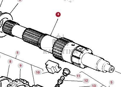 Massey Ferguson 3690 Wałek Wał Skrzyni Biegów Przekładni Dynashift CZĘŚCI 3619369M3 - 1