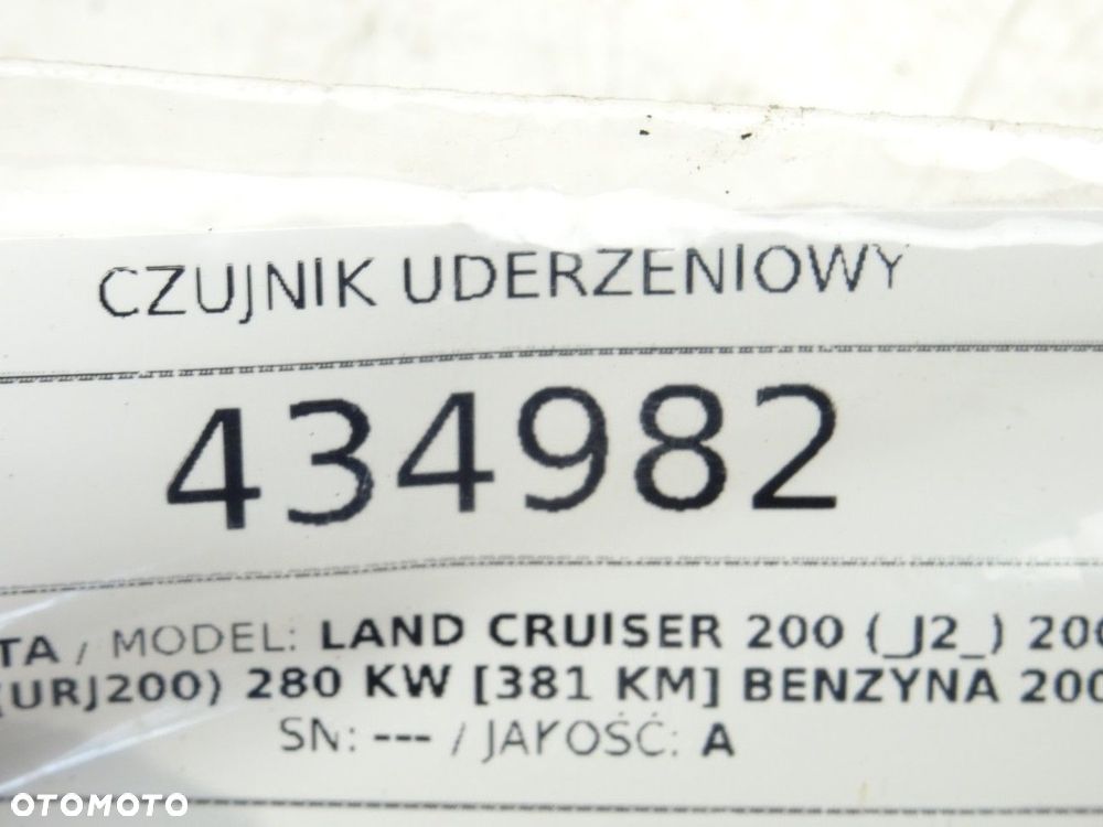 CZUJNIK UDERZENIOWY - 69.00 PLN - TOYOTA LAND CRUISER 200 (_J2_) 2007 - 2022 5.7 V8 (URJ200) 280 kW - 5