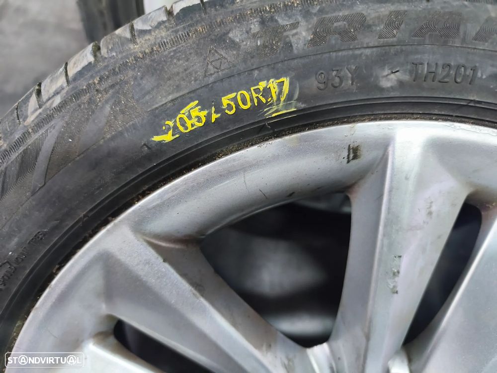 JOGO DE JANTES ORIGINAIS RENAULT MEGANE III / SCENIC III 7JX17 COM PNEUS 205/50R17 403000066R - 5