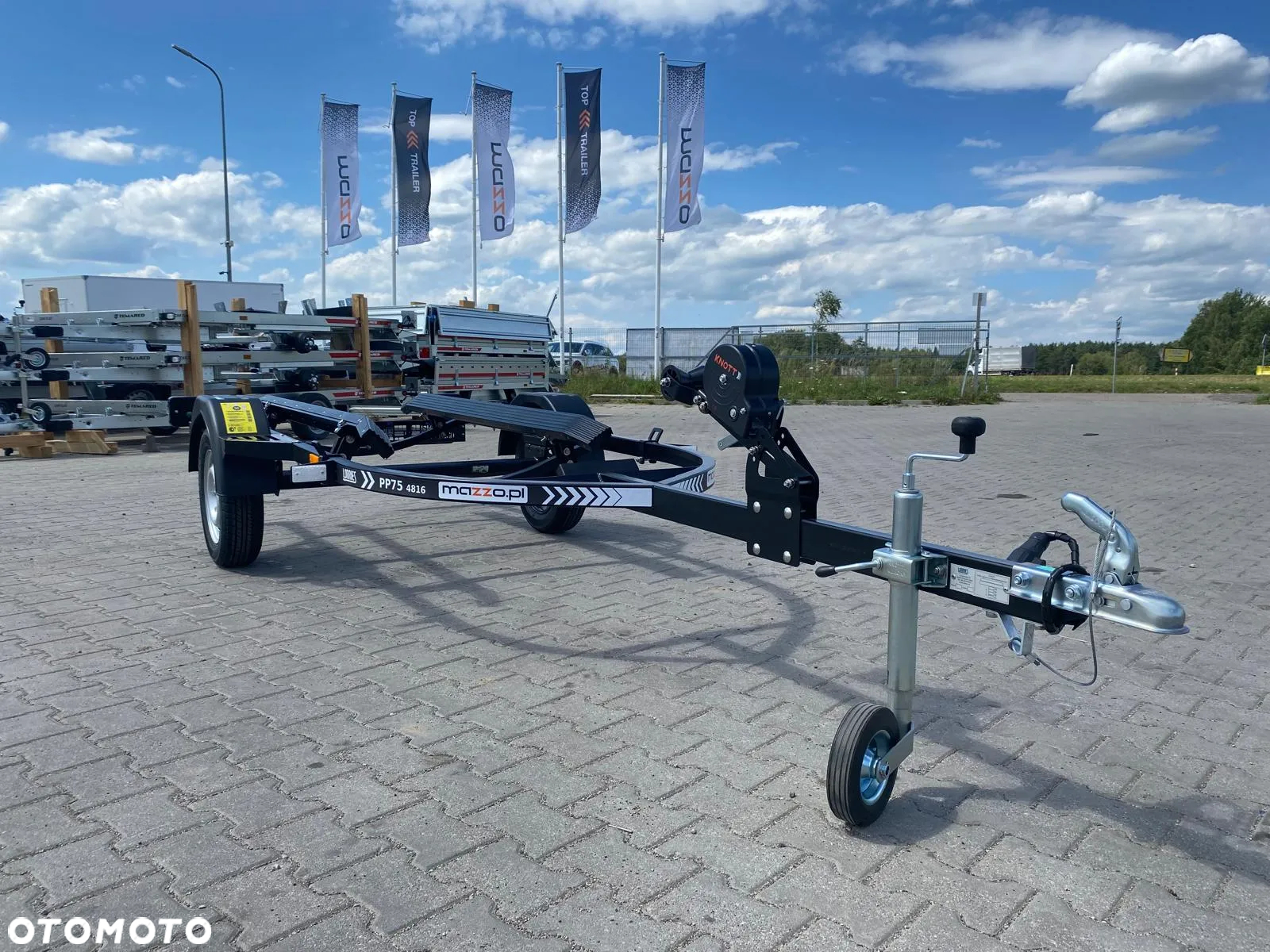 Lorries DOSTAWA! Przyczepka PP75-4816 wym. 373x158cm do transportu skutera wodnego, LAKIEROWANA CZARNA Lampy LED, DMC 750kg, kat.B - 2
