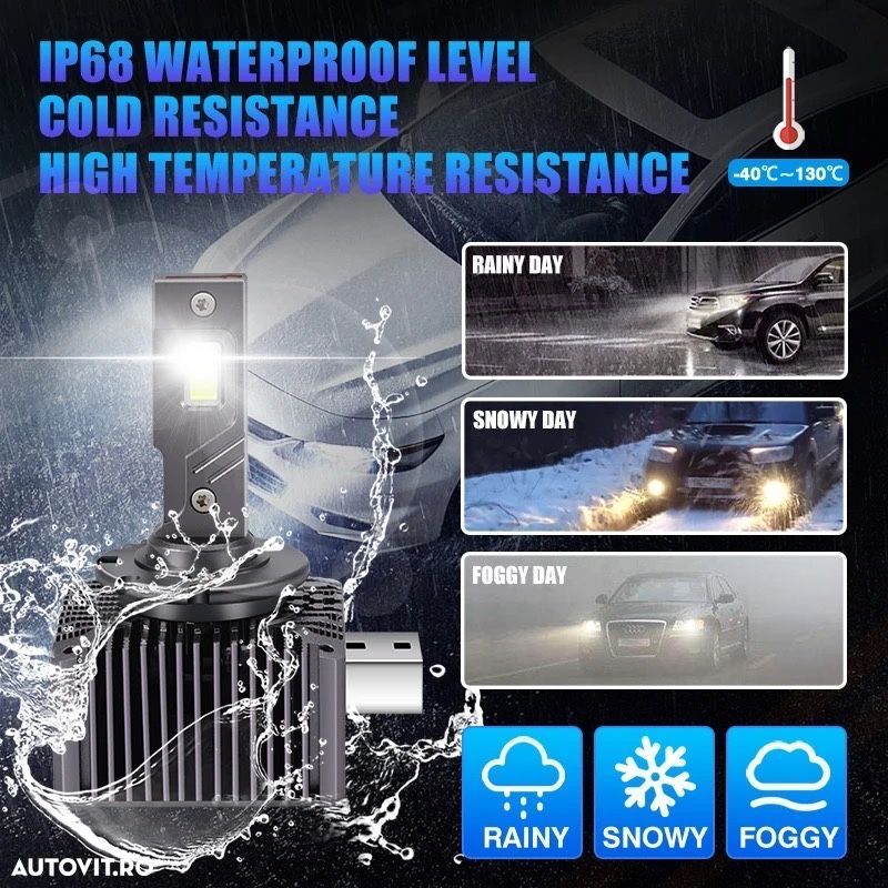 Becuri LED xenon D1S/D3S canbus Bmw Audi Mercedes Opel Skoda VW - 4