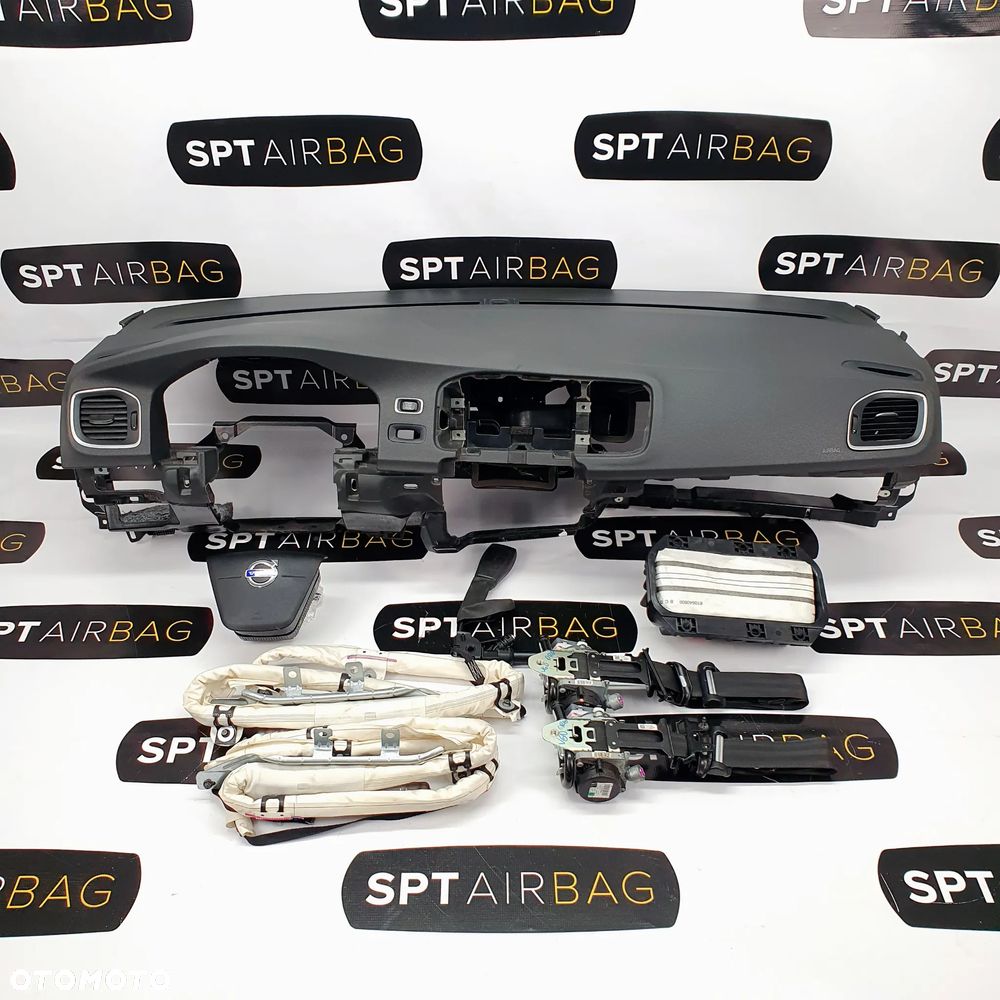 VOLVO V60 S60 DESKA ROZDZIELCZA KONSOLA KOKPIT PULPIT PODUSZKI AIRBAG AIR BAG PASY NAPINACZ KIT SET - 1